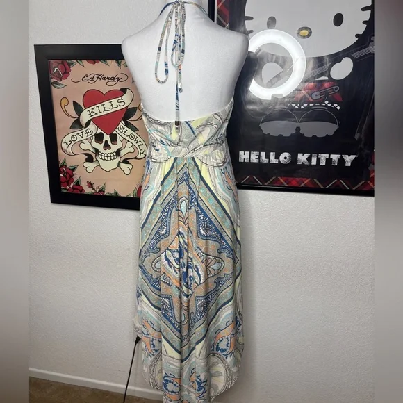 Boho Print Hankerchief Flowy Dress - Picture 3 of 8